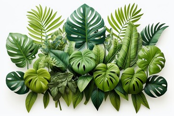Fototapeta premium Immerse yourself in the allure of lush tropical foliage with this captivating PNG graphic. 