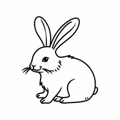 cute rabbit sketch design 