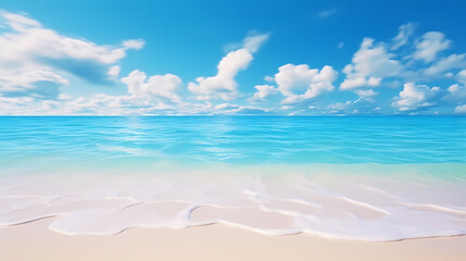 Obraz premium Aerial view of beautiful beach, simple, calm composition in clear blue