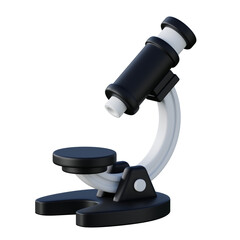 Microscope 3D icon with simple and minimalist design for education and learning or even app, website, and game