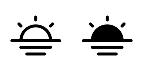 Editable vector sunset icon. Part of a big icon set family. Perfect for web and app interfaces, presentations, infographics, etc