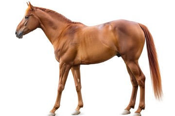 Obraz premium Chestnut horse isolated on white background