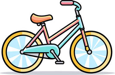 Cyclist Racing Downhill in Vector Vector Drawing of Cyclist Icon Set