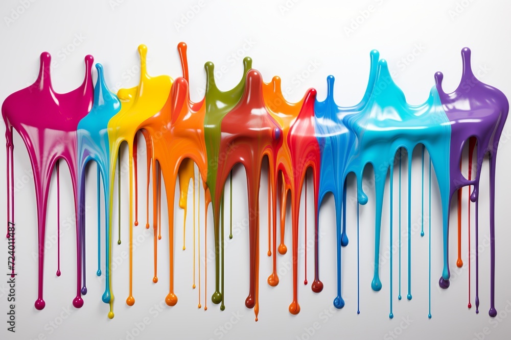 Poster experience the captivating allure of this artistic banner featuring an array of colored oil streaks 
