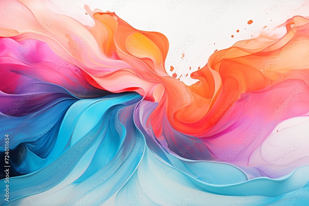 Poster experience the captivating allure of this artistic banner featuring an array of colored oil streaks 
