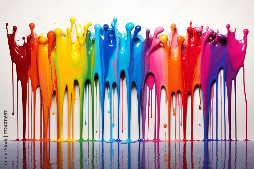 Poster experience the captivating allure of this artistic banner featuring an array of colored oil streaks 