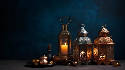 Fototapeta na wymiar Eid Mubarak ramadan background moslem eid al fitri, lantern, food, iftar, eid al adha concept background