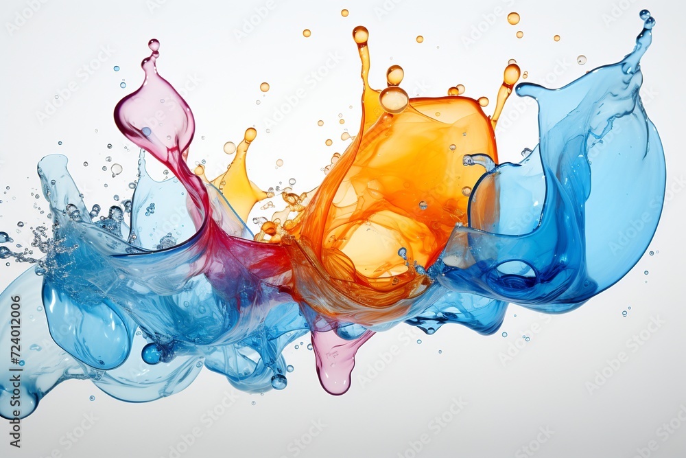 Poster experience the captivating allure of this artistic banner featuring an array of colored oil streaks 