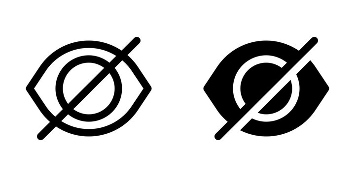 Editable vector hide password eye visual impairment icon. Part of a big icon set family. Perfect for web and app interfaces, presentations, infographics, etc
