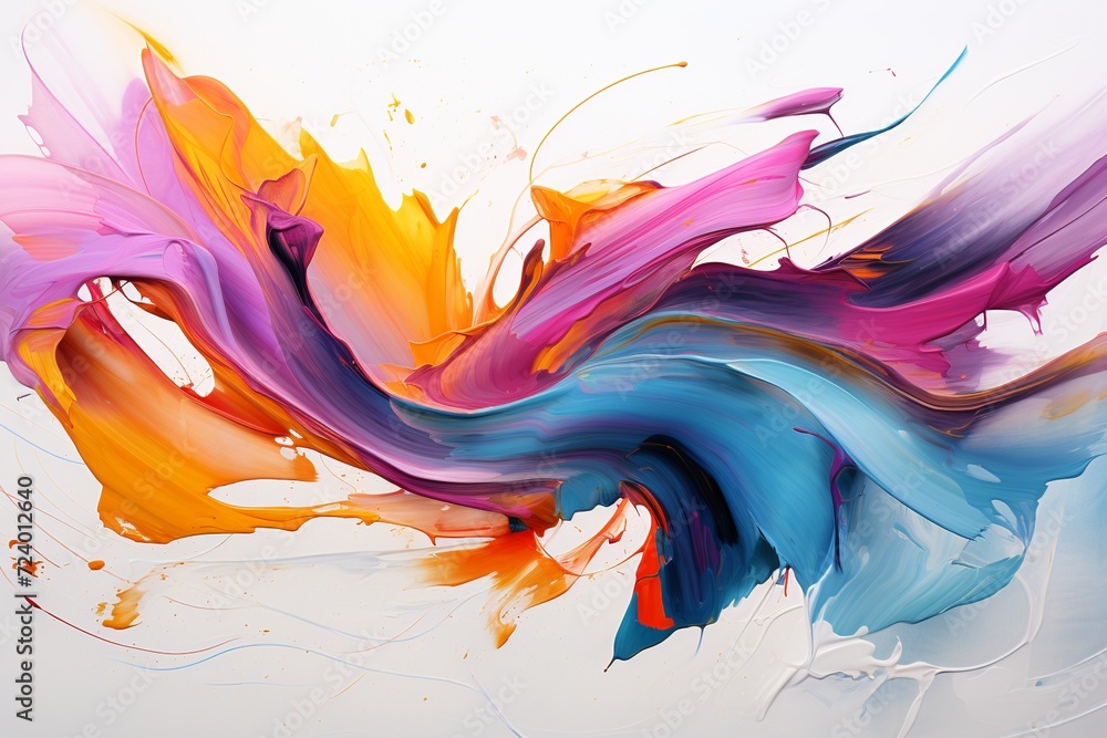 Poster experience the captivating allure of this artistic banner featuring an array of colored oil streaks 