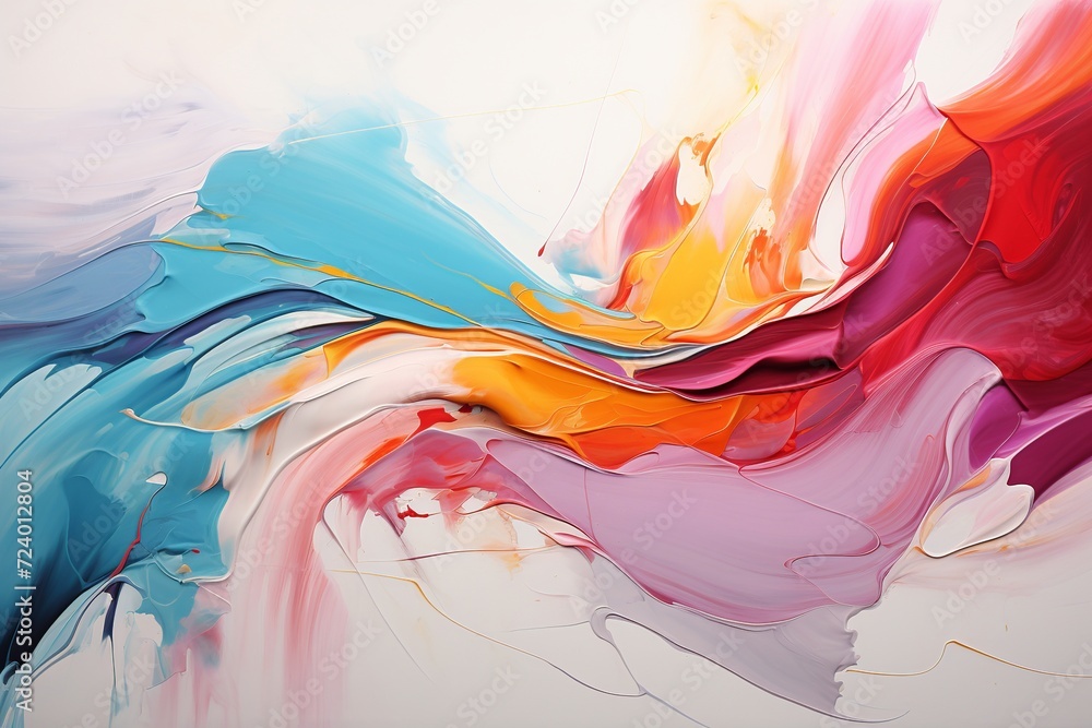 Poster experience the captivating allure of this artistic banner featuring an array of colored oil streaks 
