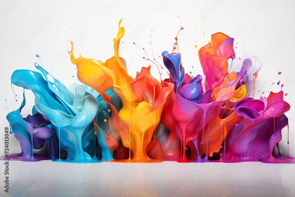 Poster experience the captivating allure of this artistic banner featuring an array of colored oil streaks 