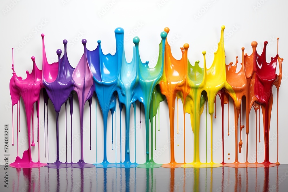 Poster experience the captivating allure of this artistic banner featuring an array of colored oil streaks 