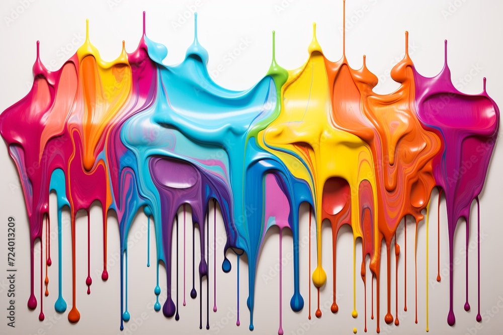 Poster experience the captivating allure of this artistic banner featuring an array of colored oil streaks 