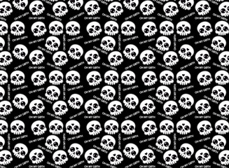 Skull gothic pattern, with the text, oh my goth, for fabrics and backgrounds, vector