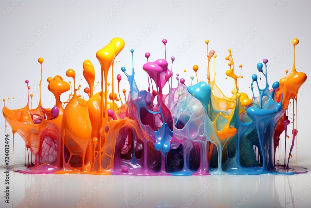 Poster experience the captivating allure of this artistic banner featuring an array of colored oil streaks 