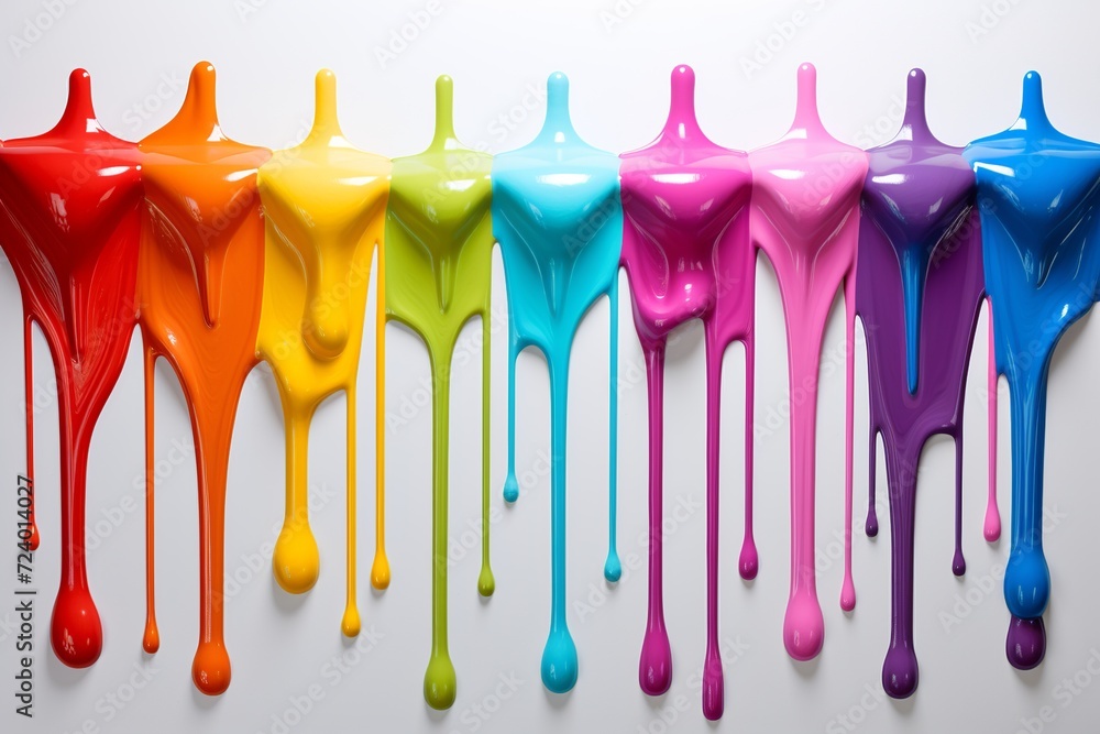 Poster experience the captivating allure of this artistic banner featuring an array of colored oil streaks 