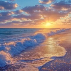 Fototapeta na wymiar Beautiful sunset over the ocean