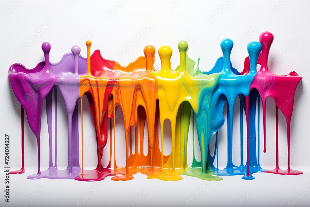 Poster experience the captivating allure of this artistic banner featuring an array of colored oil streaks 