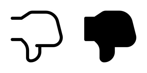 Editable vector dislike thumb reaction icon. Part of a big icon set family. Perfect for web and app interfaces, presentations, infographics, etc - obrazy, fototapety, plakaty