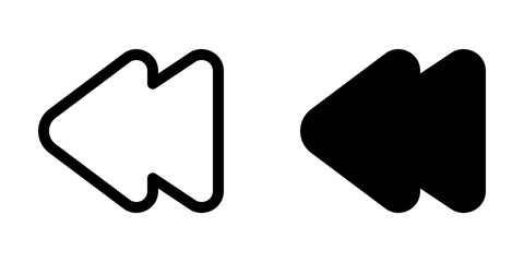 Editable vector rewind arrow icon. Black, transparent white background. Part of a big icon set family. Perfect for web and app interfaces, presentations, infographics, etc - obrazy, fototapety, plakaty