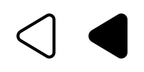 Editable vector left triangle arrow icon. Black, transparent white background. Part of a big icon set family. Perfect for web and app interfaces, presentations, infographics, etc