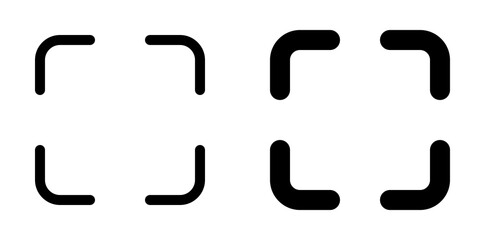 Editable vector fullscreen scan screenshot icon. Black, transparent white background. Part of a big icon set family. Perfect for web and app interfaces, presentations, infographics, etc