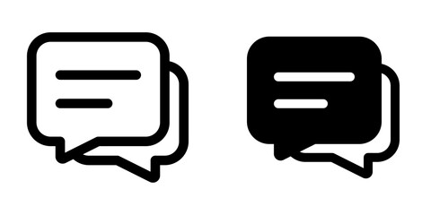 Vector messages, conversation, group chat icon. Black, white background. Perfect for app and web interfaces, infographics, presentations, marketing, etc.