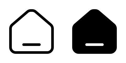 Vector home page button icon. Black, white background. Perfect for app and web interfaces, infographics, presentations, marketing, etc.