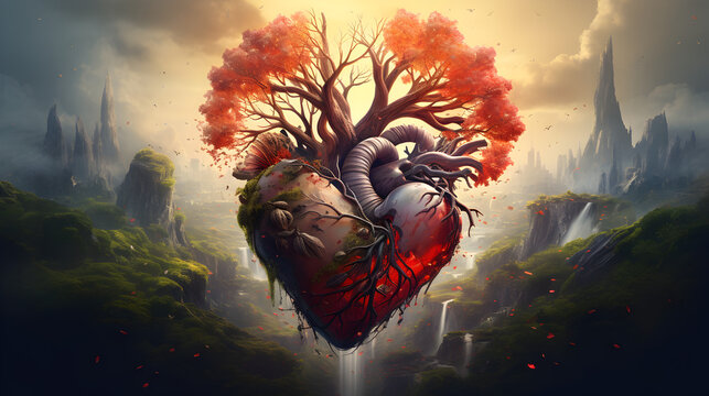 Cultivating Self Assurance The Journey of Confidence from a Strong Heart,,
Surrealism heart 3D
