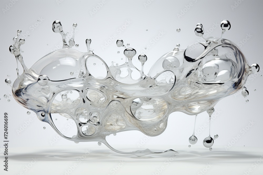 Poster explore the mesmerizing world of fluidity and movement with this collection of suspended water splas