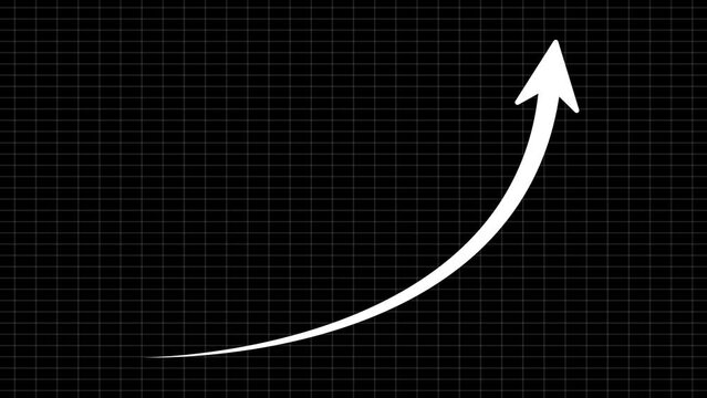 Creative Graph hand drawn arrow chart growing up. Exponential growth and Business profit increase. white arrow rising transparent channel.