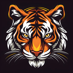 Tiger angry head logo mascot illustration