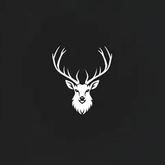 Foto op Aluminium Elegant luxury logo deer head illustration. Simplicity, minimalist, modern logo © virza