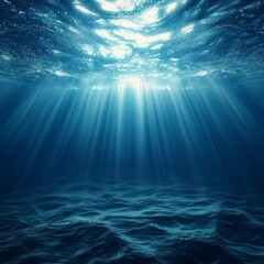 Underwater Ocean Sunlight Rays Background