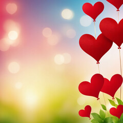 Beautiful gentle background of hearts for Valentine's Day. with space for text.generated AI.