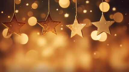 Holiday decorative border, festive background with festive star decoration