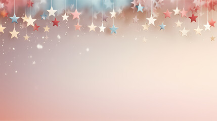 Holiday decorative border, festive background with festive star decoration