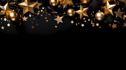 Holiday decorative border, festive background with festive star decoration