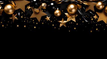 Holiday decorative border, festive background with festive star decoration