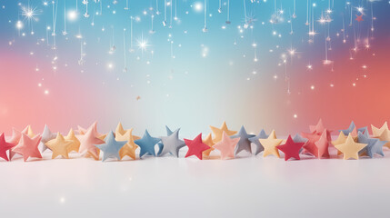 Holiday decorative border, festive background with festive star decoration