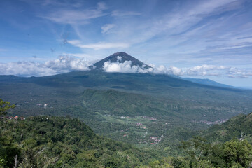Fototapeta premium Aerial view of the volcano Agung located in Bali Indonesia.