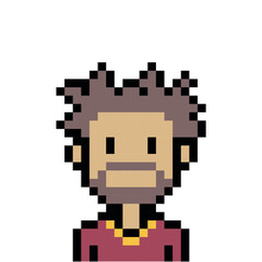 beard man icon pixel art