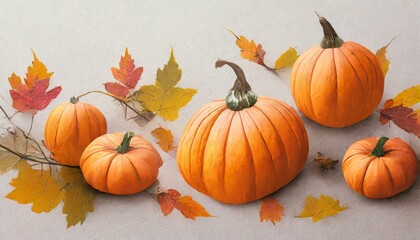 Naklejka premium autumn decoration with pumpkin 