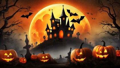 halloween background with pumpkin