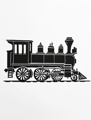 Naklejka premium Cute simple steam train. Child poster Wall art