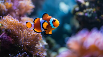 Naklejka na ściany i meble Clownfish in Coral Reef