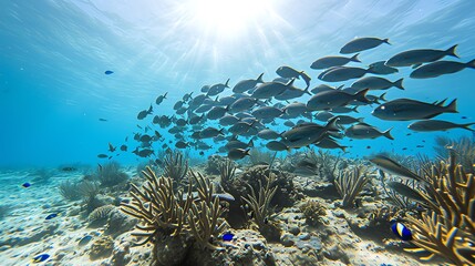 Fototapeta na wymiar Underwater Exploration of Coral Reef and Tropical Fish