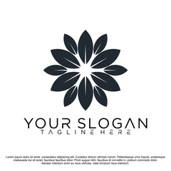 floral with flowers logo, icon template Vector illustration