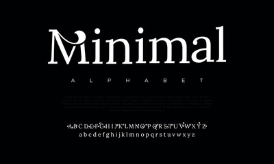 Minimal classic display alphabet. Vector illustration of font set. Typography a to z.